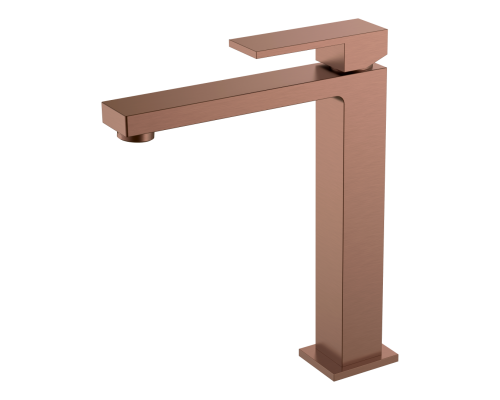 Смеситель для умывальника высокий Qubic Bronze 472-BR