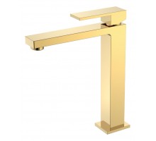 Смеситель для умывальника высокий Qubic Shine Gold 472-G