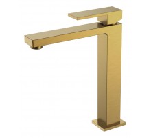 Смеситель для умывальника высокий Qubic Matt Gold 472-MG
