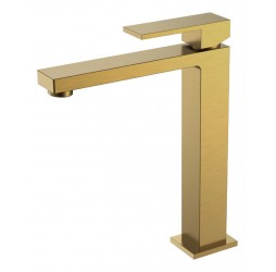 Смеситель для умывальника высокий Qubic Matt Gold 472-MG