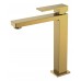 Смеситель для умывальника высокий Qubic Matt Gold 472-MG