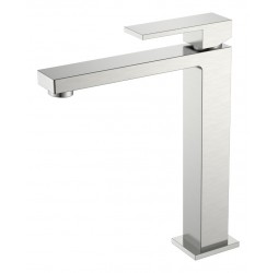 Смеситель для умывальника высокий Qubic Brushed Nickel 472-NB