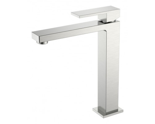 Смеситель для умывальника высокий Qubic Brushed Nickel 472-NB