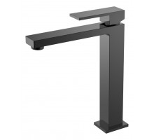 Смеситель для умывальника высокий Qubic Shine Gun Metal 472-SGM