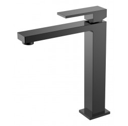 Смеситель для умывальника высокий Qubic Shine Gun Metal 472-SGM