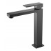 Смеситель для умывальника высокий Qubic Shine Gun Metal 472-SGM