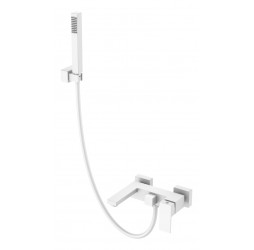 Смеситель для ванны с душем Qubic Matt White 473-MW