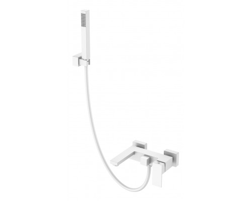 Смеситель для ванны с душем Qubic Matt White 473-MW