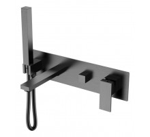 Смеситель для ванны встроенный Qubic Matt Gun Metal 474-2-GM