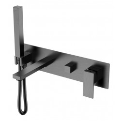 Смеситель для ванны встроенный Qubic Matt Gun Metal 474-2-GM