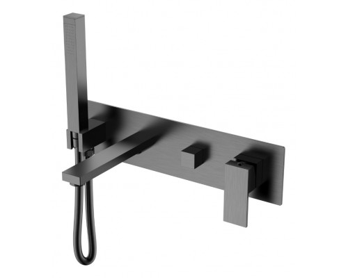 Смеситель для ванны встроенный Qubic Shine Gun Metal 474-2-SGM