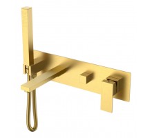 Смеситель для ванны встроенный Qubic Matt Gold 474-2-MG