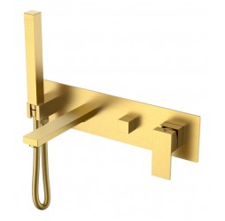 Смеситель для ванны встроенный Qubic Matt Gold 474-2-MG