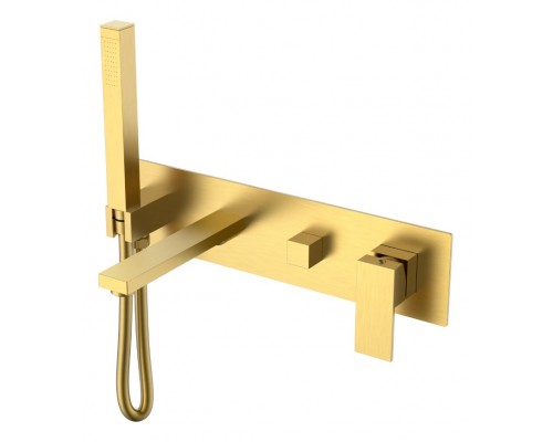 Смеситель для ванны встроенный Qubic Matt Gold 474-2-MG
