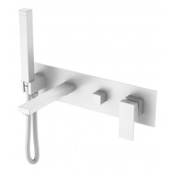 Смеситель для ванны встроенный Qubic Matt White 474-2-MW