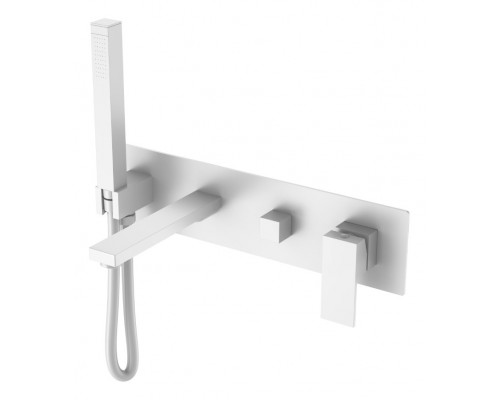 Смеситель для ванны встроенный Qubic Matt White 474-2-MW
