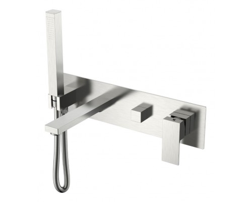 Смеситель для ванны встроенный Qubic Brushed Nickel 474-2-NB