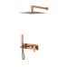 Смеситель встроенный + верхний+ ручной душ Qubic Bronze с изливом 474-BR