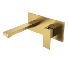 Смеситель для умывальника из стены Qubic Matt Gold 475-MG