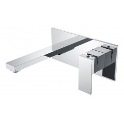 Смеситель для умывальника из стены Qubic Brushed Nickel 475-NB