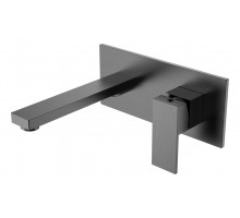 Смеситель для умывальника из стены Qubic Matt Gun Metal 475-GM