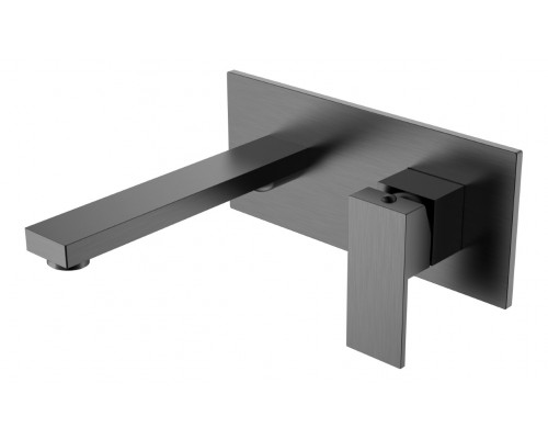 Смеситель для умывальника из стены Qubic Matt Gun Metal 475-GM