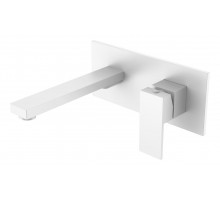 Смеситель для умывальника из стены Qubic Matt White 475-MW