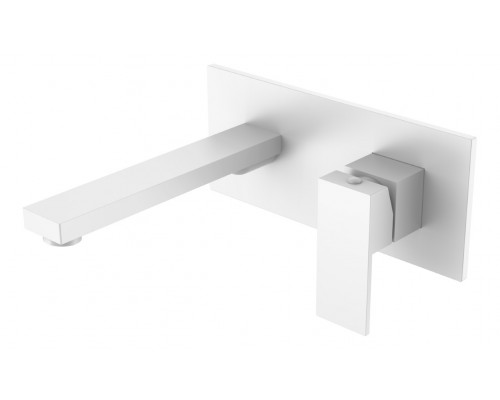 Смеситель для умывальника из стены Qubic Matt White 475-MW