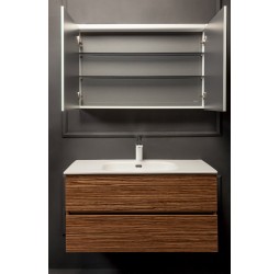 Зеркальный шкаф Vallessi 100 зебрано с подстветкой 546-Z