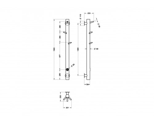 Boheme Полотенцесушитель электрический OAK WHITE GOLD 724-WG