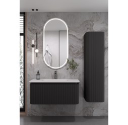 Armadi Art Тумба OVALE S 100см Рифленая 1 полка Антрацит мат. без раковины 781-100-A