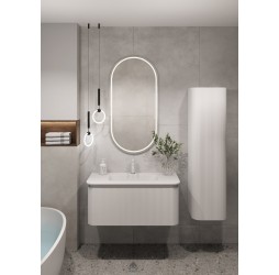Armadi Art Тумба OVALE S 100см Рифленая 1 полка Белый мат. без раковины 781-100-W