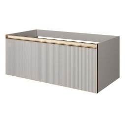 Armadi Art QUATRO 1 100CM тумба рифл CASHMERE FUGA профиль MATT GOLD с подсветкой внутри 790-M1-100-CM-RIB-MG-LED