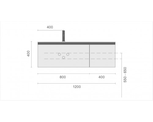Armadi Art QUATRO 1 100CM тумба рифл с подсв. внутри LUNA FUGA профиль ANTHRACITE 790-M1-100-L-RIB-A-LED