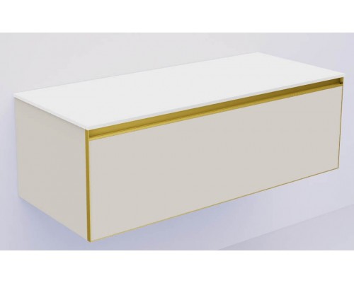 Armadi Art QUATRO 1 120CM тумба CASHMERE профиль MATT GOLD + внутр. подсв. 790-M1-120-CM-MG-LED
