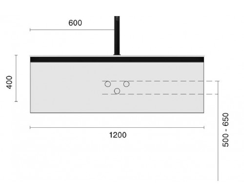 Armadi Art QUATRO 1 120CM тумба DAPHNE профиль MATT GOLD + внутр. подсв. 790-M1-120-D-MG-LED