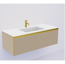 Armadi Art QUATRO 1 120CM тумба рифл DAPHNE профиль MATT GOLD + внутр. подсв. 790-M1-120-RIB-D-MG-LED
