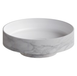 Boheme Раковина накладная рифленая SOLE Corian 400*130 Calacatta 801-R-CLCT