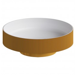 Boheme Раковина накладная рифленая SOLE Corian 400*130 GOLD 801-R-G