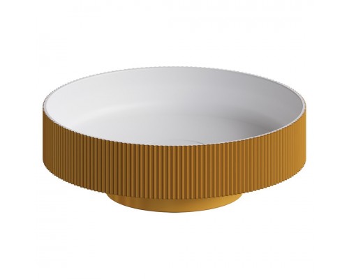 Boheme Раковина накладная рифленая SOLE Corian 400*130 GOLD 801-R-G
