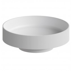 Boheme Раковина накладная рифленая SOLE Corian 400*130 Matte white 801-R-MW