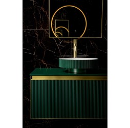 Boheme Раковина накладная рифленая Corian 400*130 ral6005 801-R-ral6005