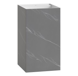 Boheme Раковина напольная Cube Corian 480*480*850 Grey base+white veins 802-GR