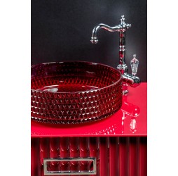 Boheme Раковина чаша круглая хрустальная рубин 39*12см 817-R