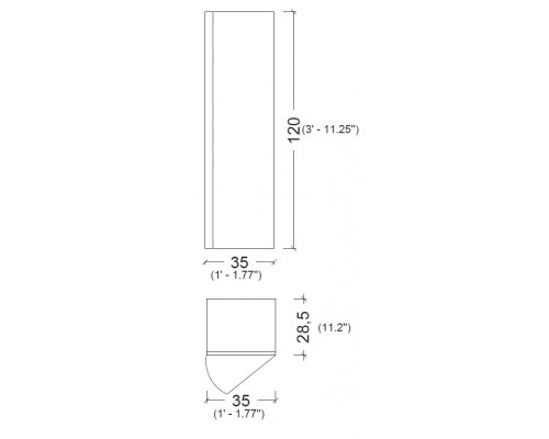 Armadi Art Пенал Vallessi 120*35*28,5cm Зебрано 836-Z