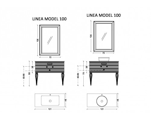 Тумба Linea 80 белая+Хром 842-080-WCR