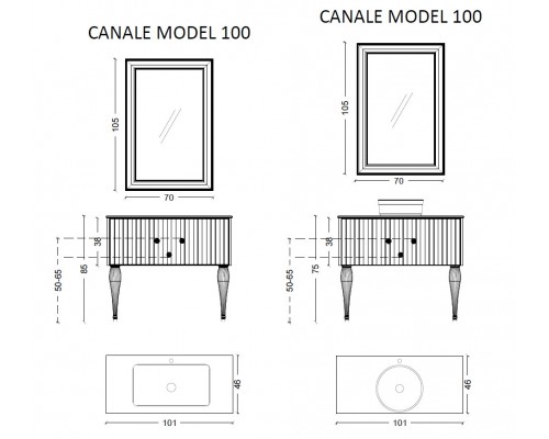 Armadi Art Тумба Canale 100 черная + Хром 843-100-BCR