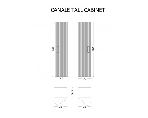 Armadi Art Пенал Canale белый+хром без ножек 846-WCR