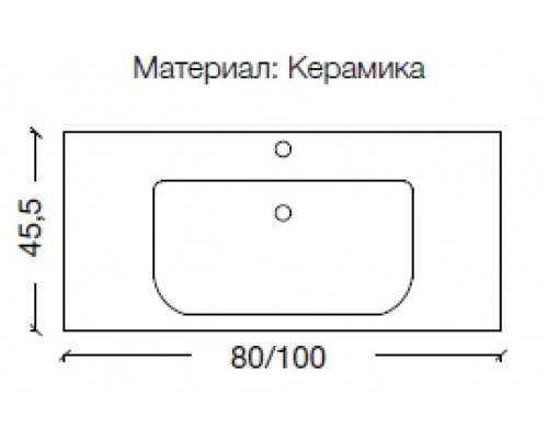 Столешница керамическая моноблок 100*43,5см 854-100