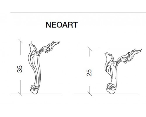 Ножки NeoArt бронза, короткие (пара) 855-BR h25